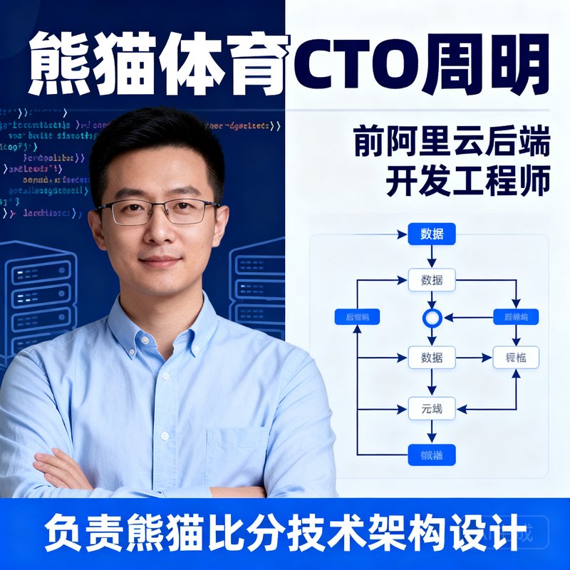 熊猫体育CTO周明，前阿里云后端开发工程师，负责熊猫比分技术架构设计